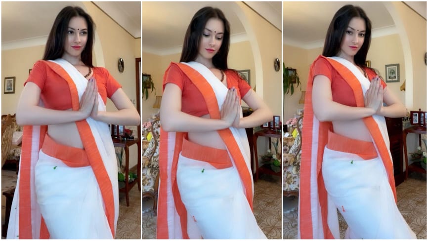 , The European Model and Instagram Star Fiona Allison’s Indian Ethnic Saree Look Went Viral on Social Media